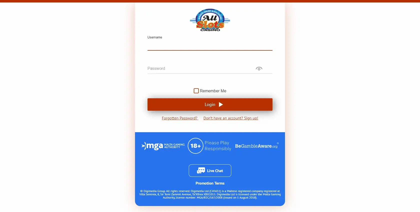 All Slots Casino Login