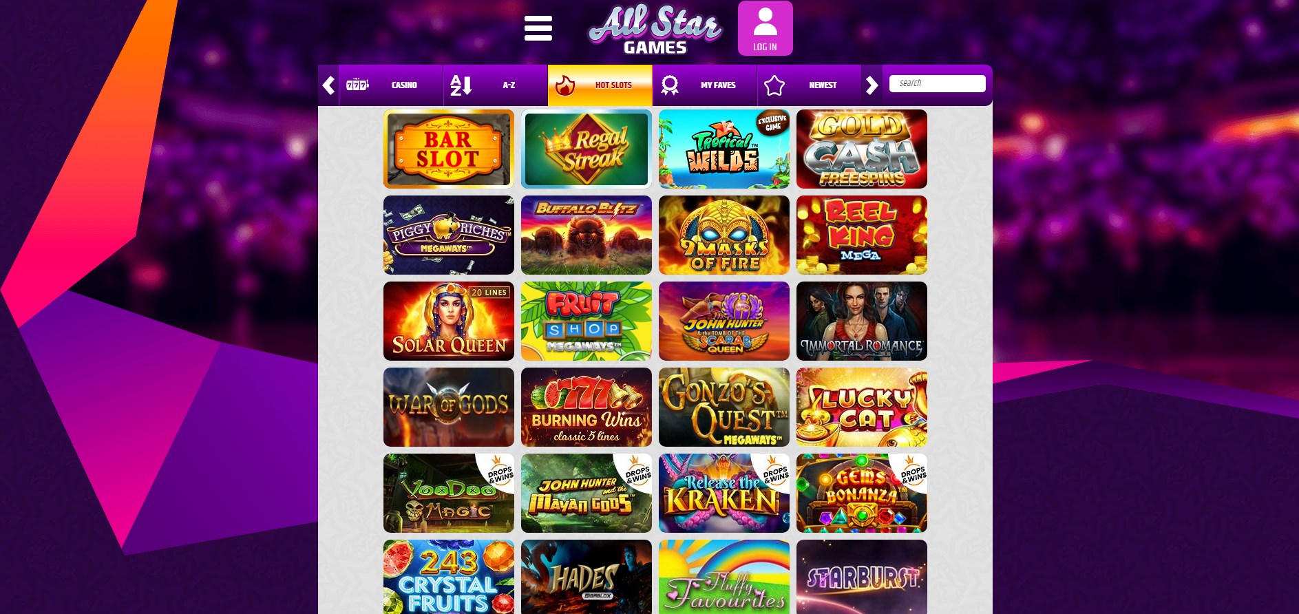 All Star Games Casino Games