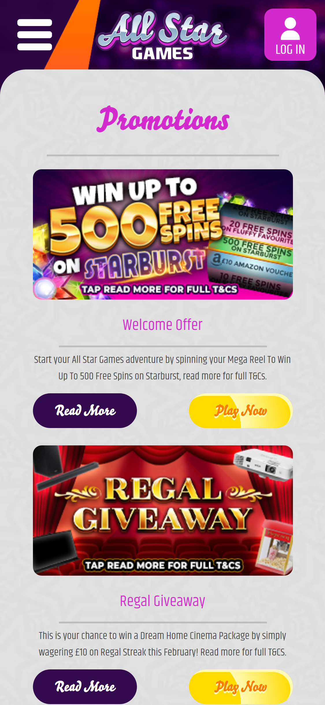 All Star Games Casino Mobile No Deposit Bonus Review