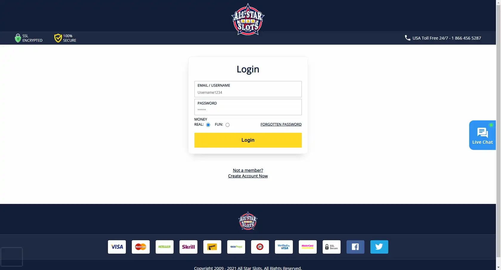 All Star Slots Casino Login