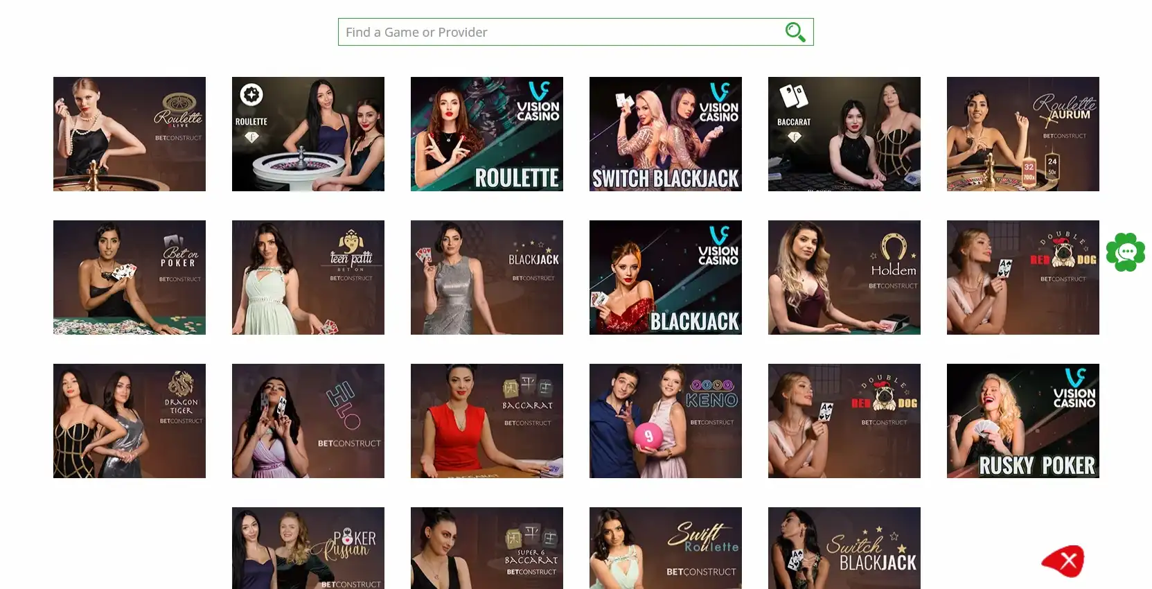 Allwins Casino Live Dealer Games