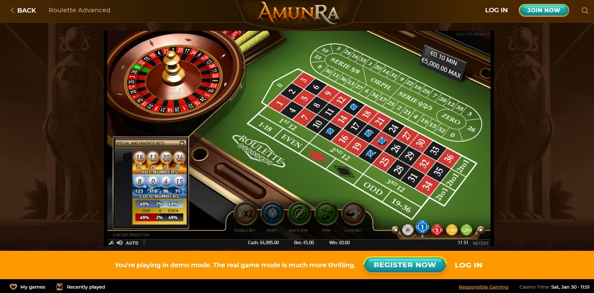 Amunra Casino Casino Games