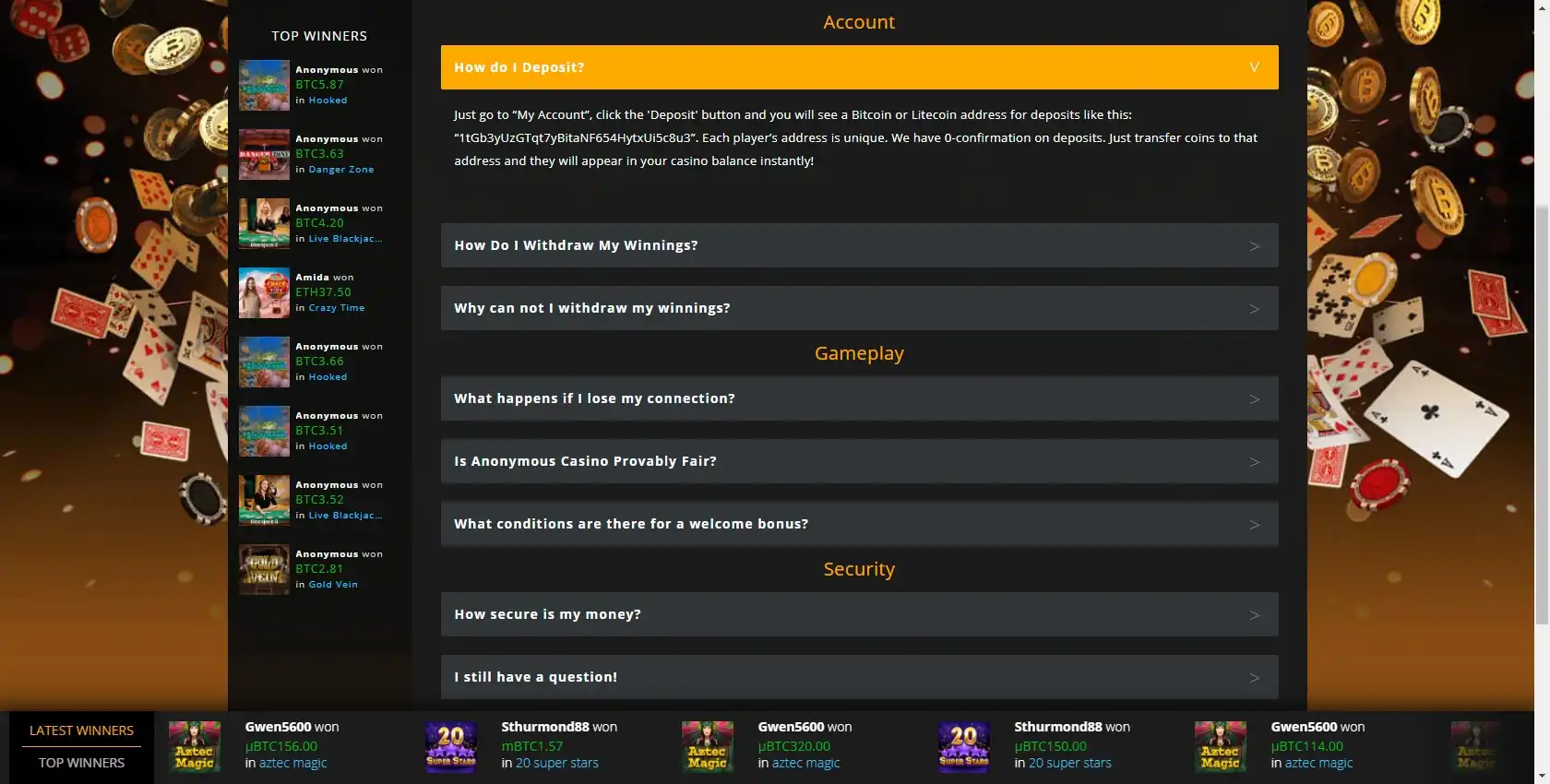 Anonymous Casino Payment Methods