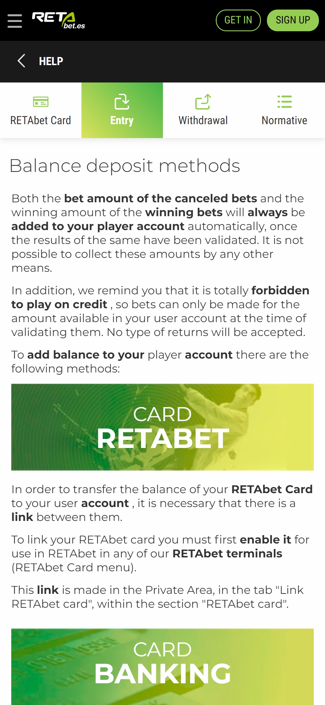 Retabet Casino Mobile Payment Methods Review
