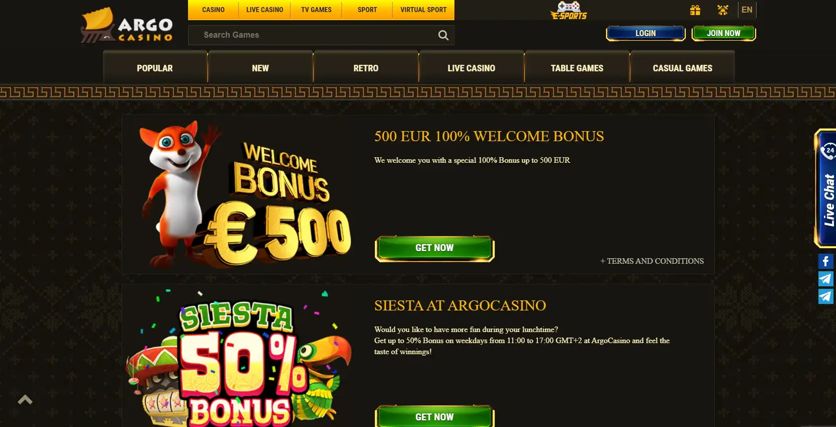 Argo Casino No Deposit Bonus