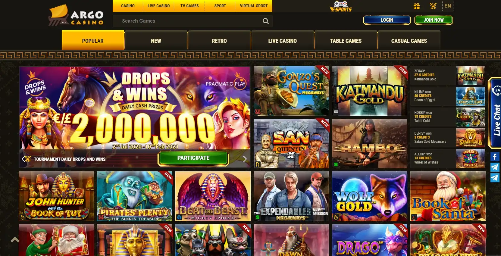 Argo Casino Games