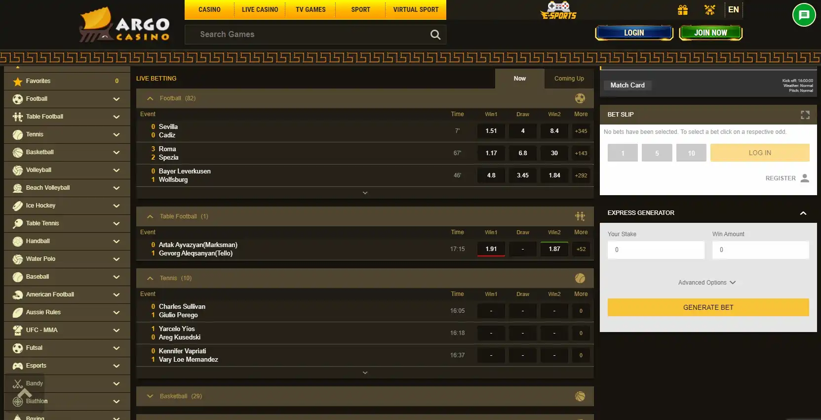 Argo Casino Betting