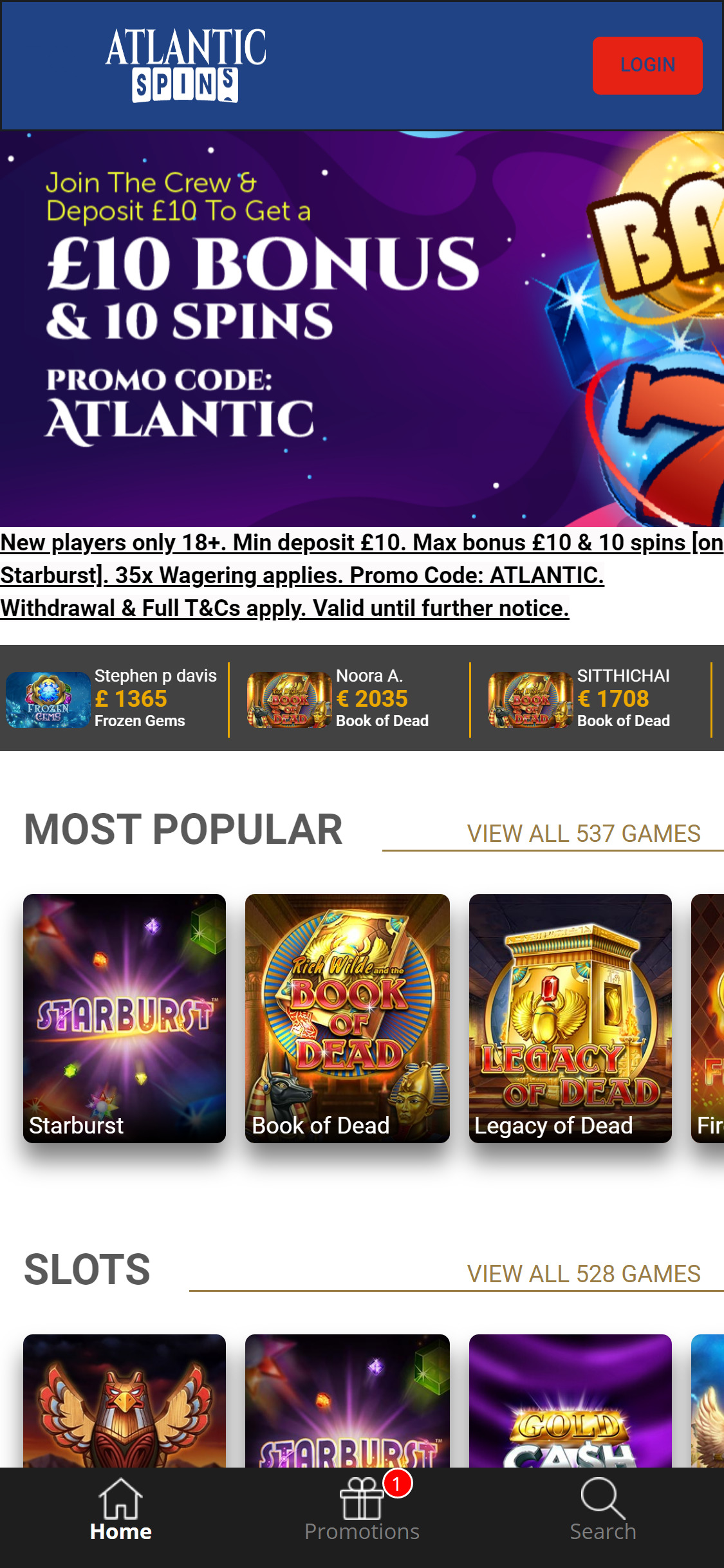 Atlantic Spins Casino Mobile Review