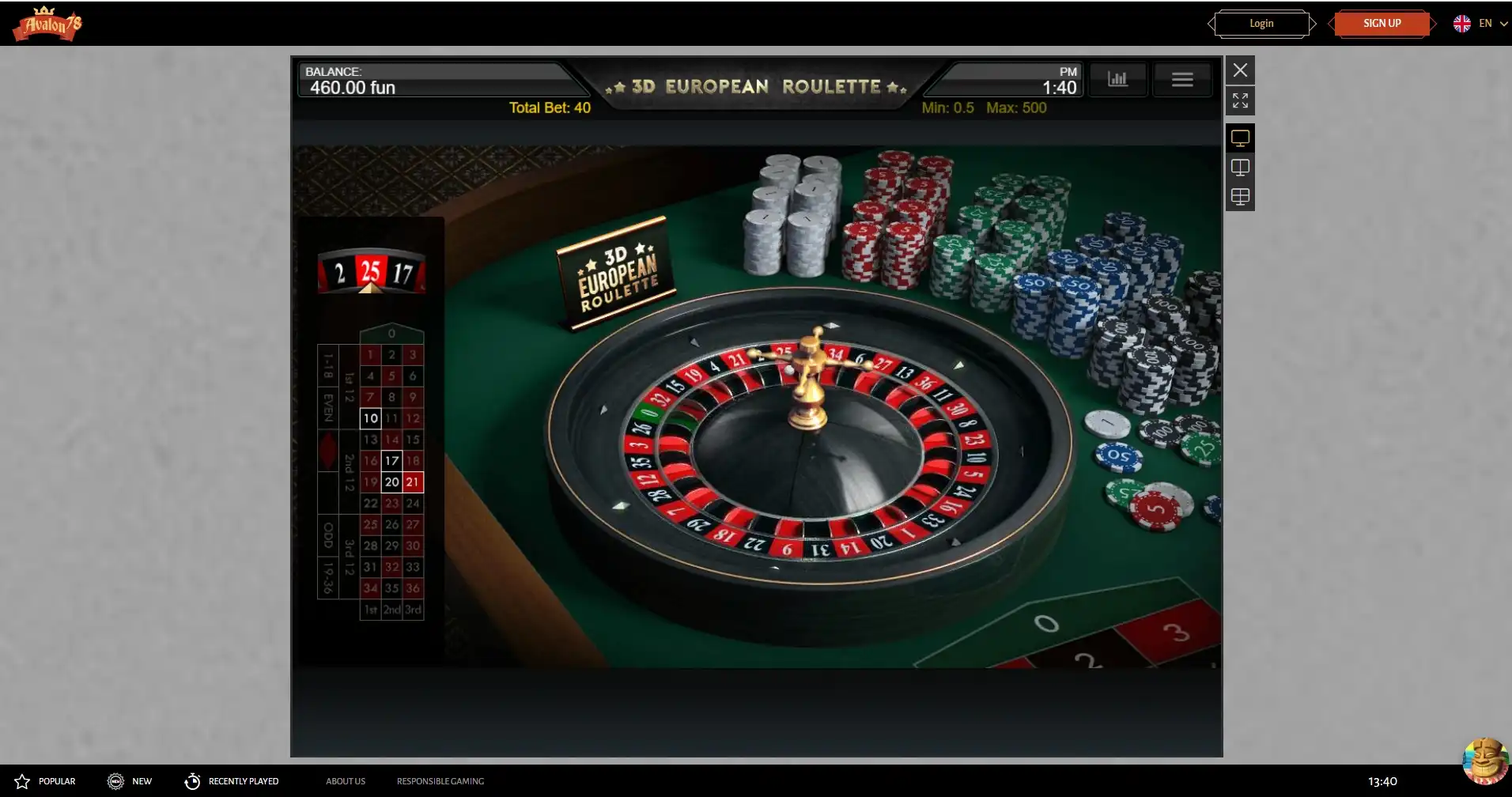 Avalon78 Casino Games