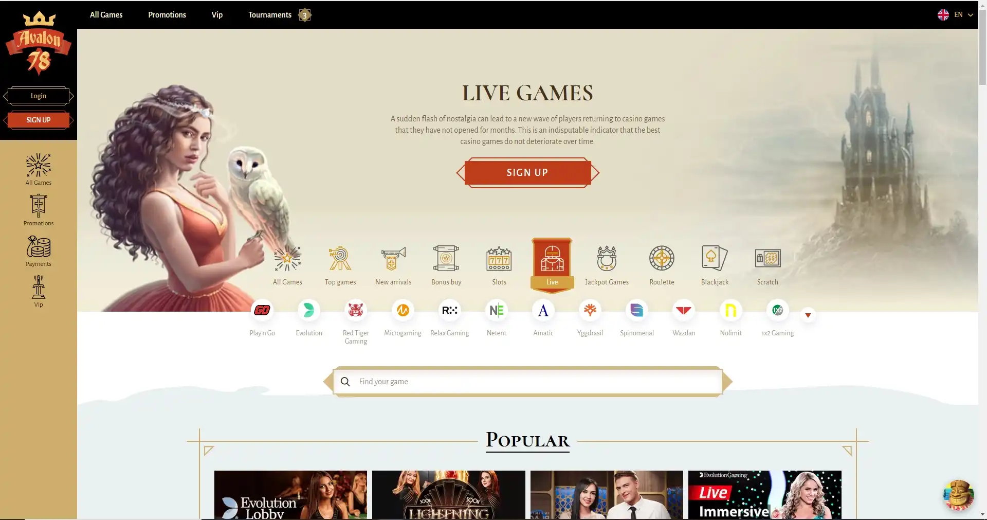 Avalon78 Live Dealer Games