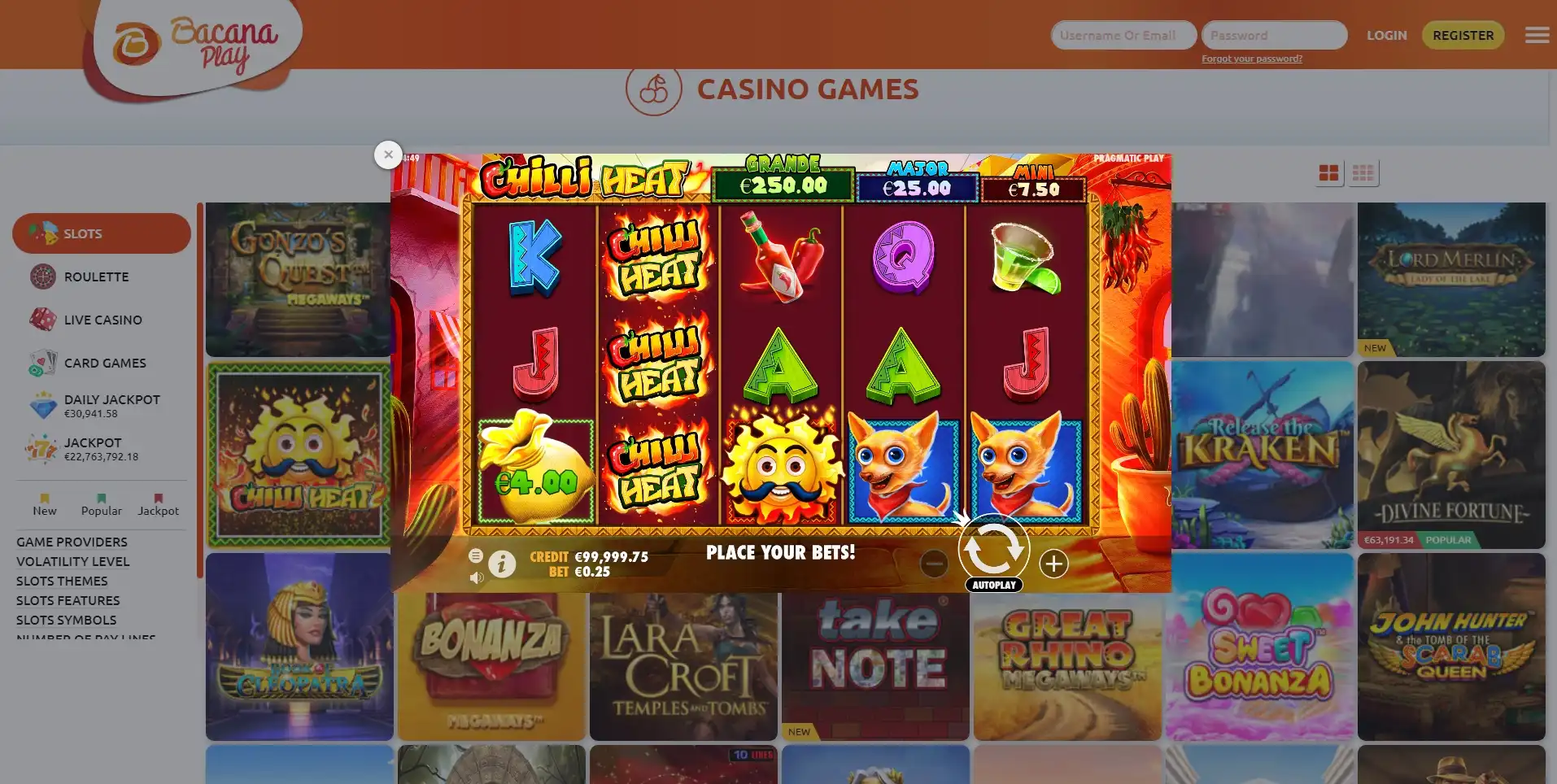 Bacanaplay Slot Games