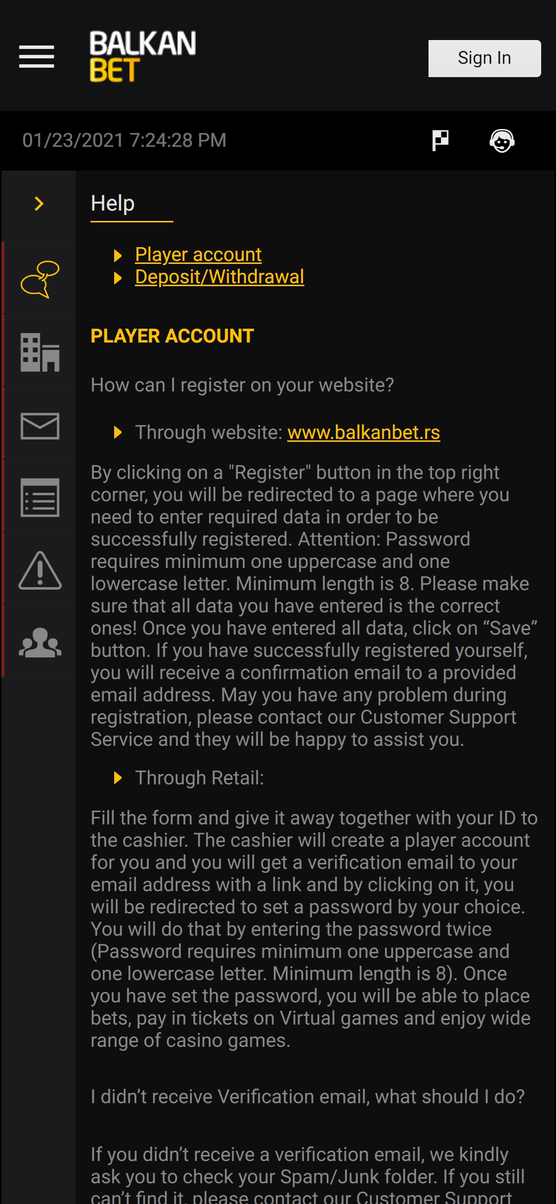 Balkan Bet Casino Mobile Support Review