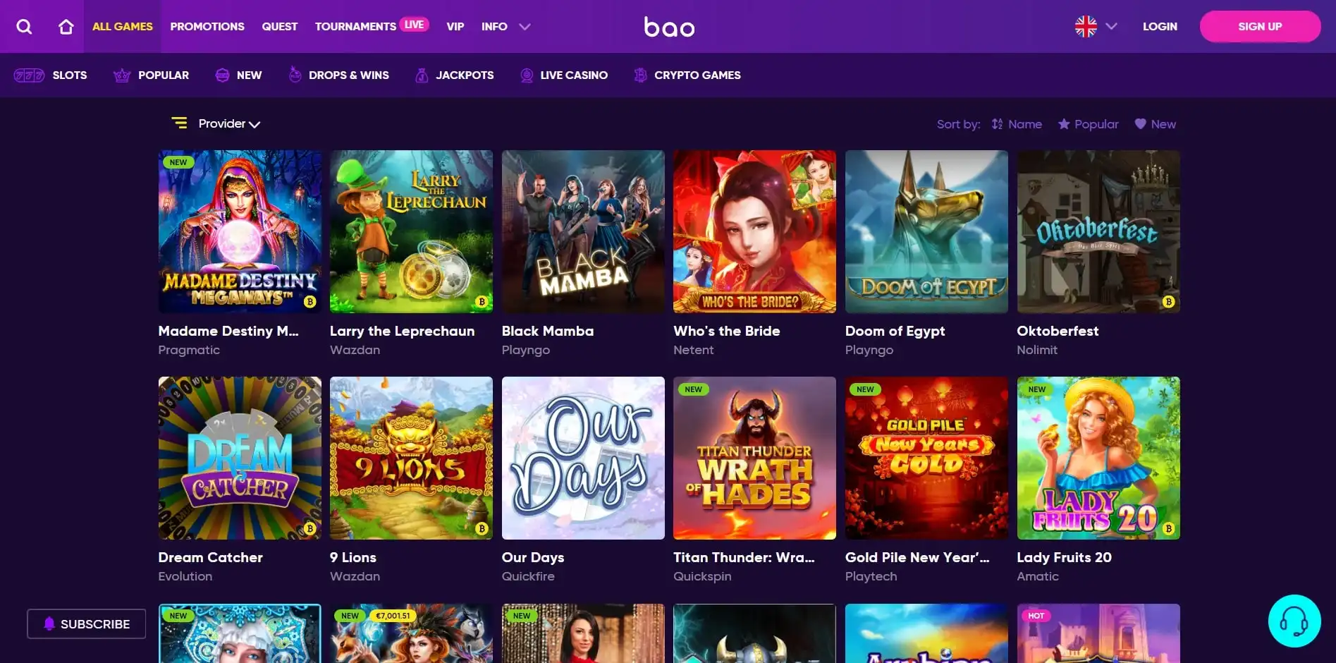 BAO Casino Games