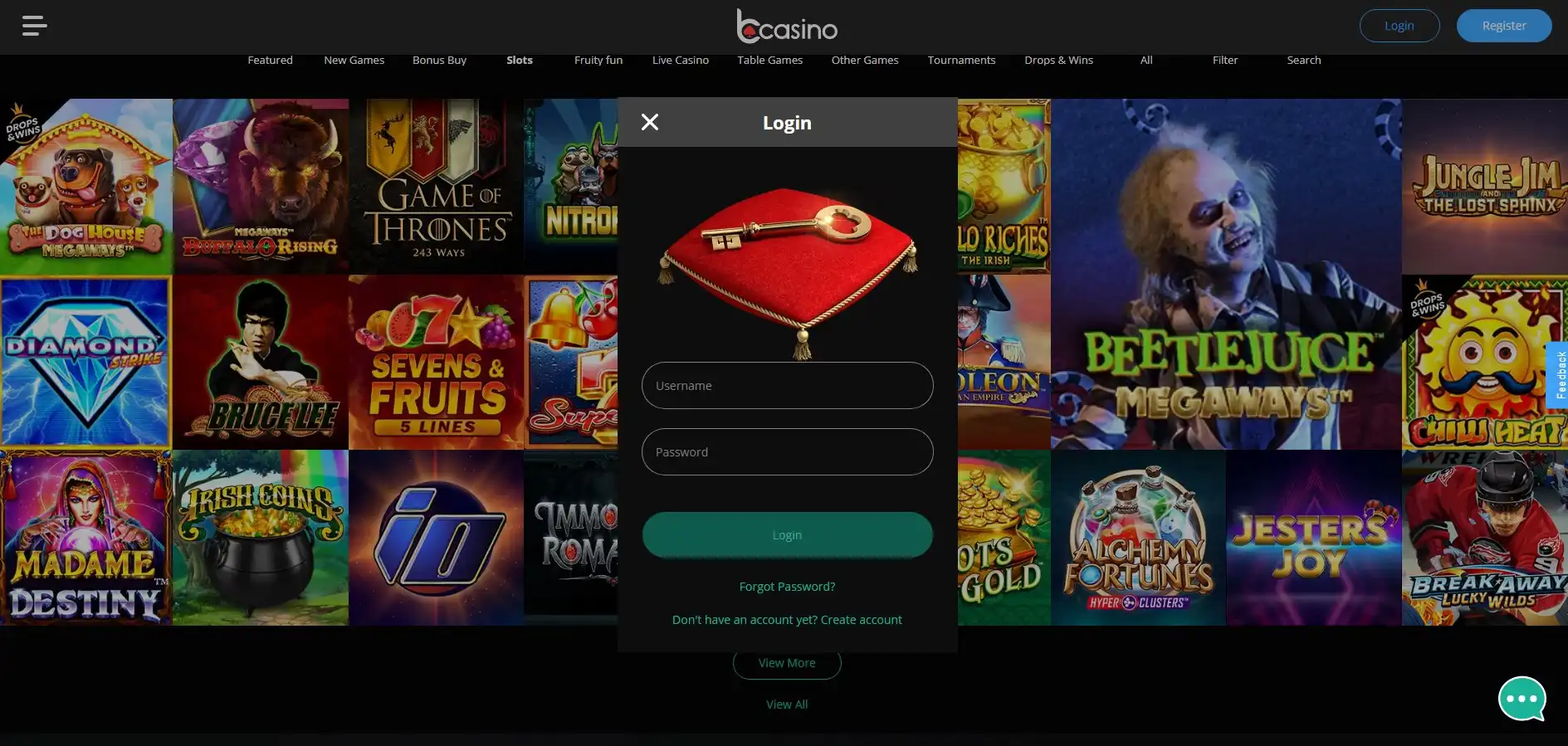 bCasino Login