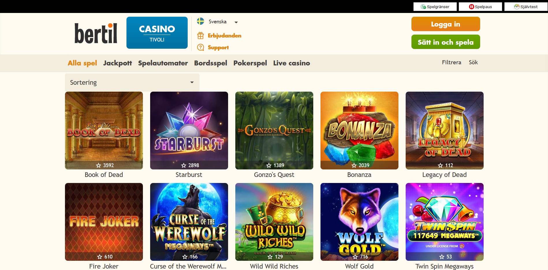 Bertil Casino Games
