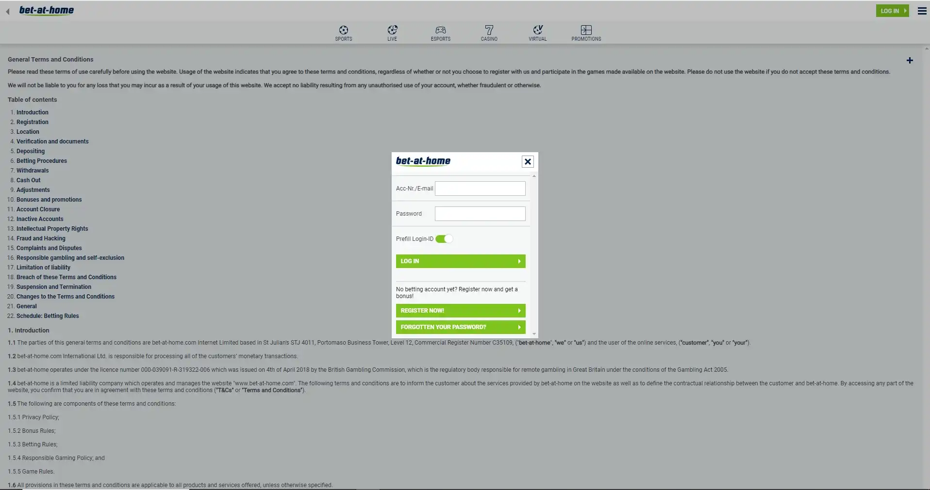 Bet at Home Casino Login