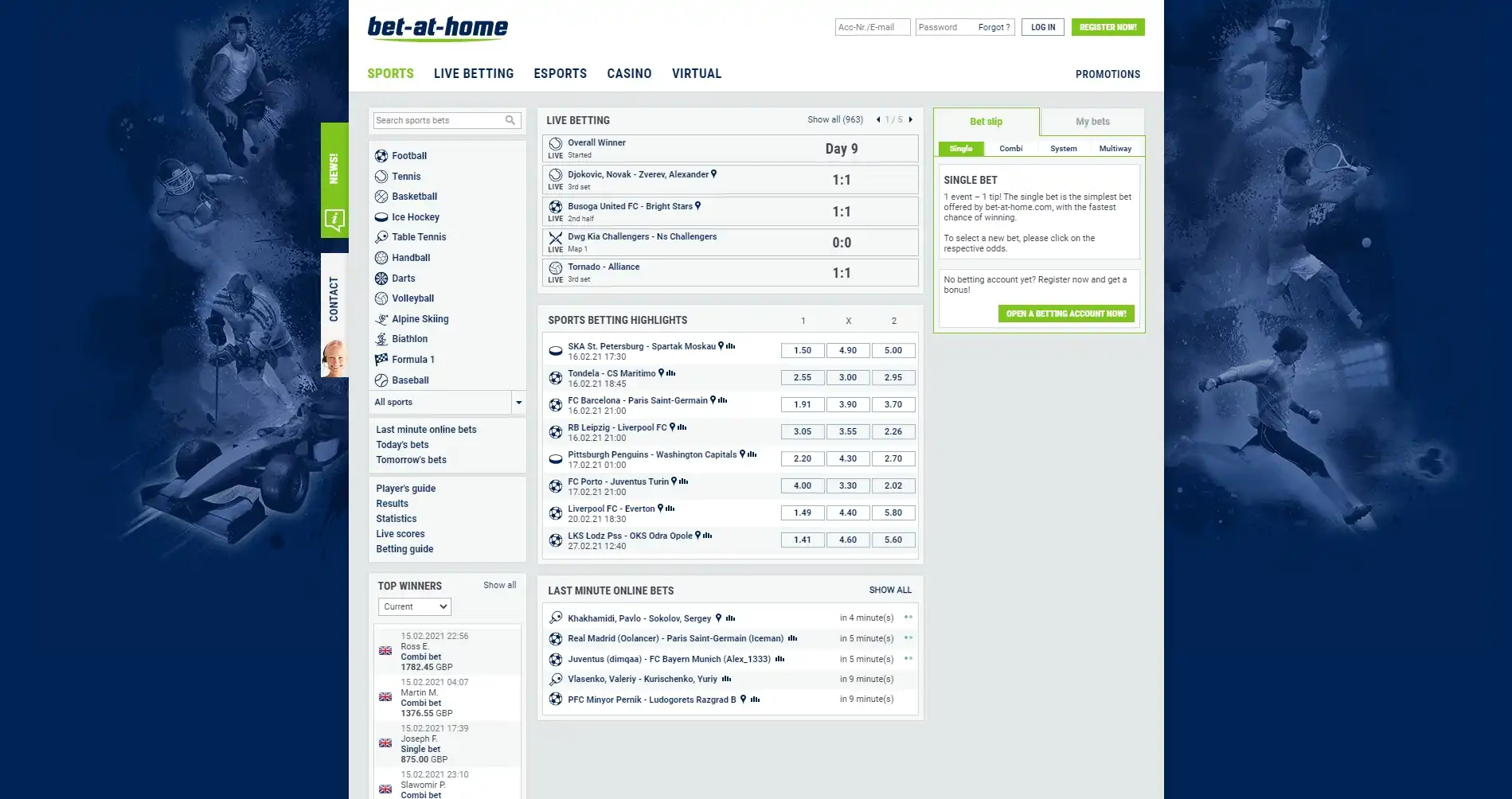 Bet at Home Casino Betting