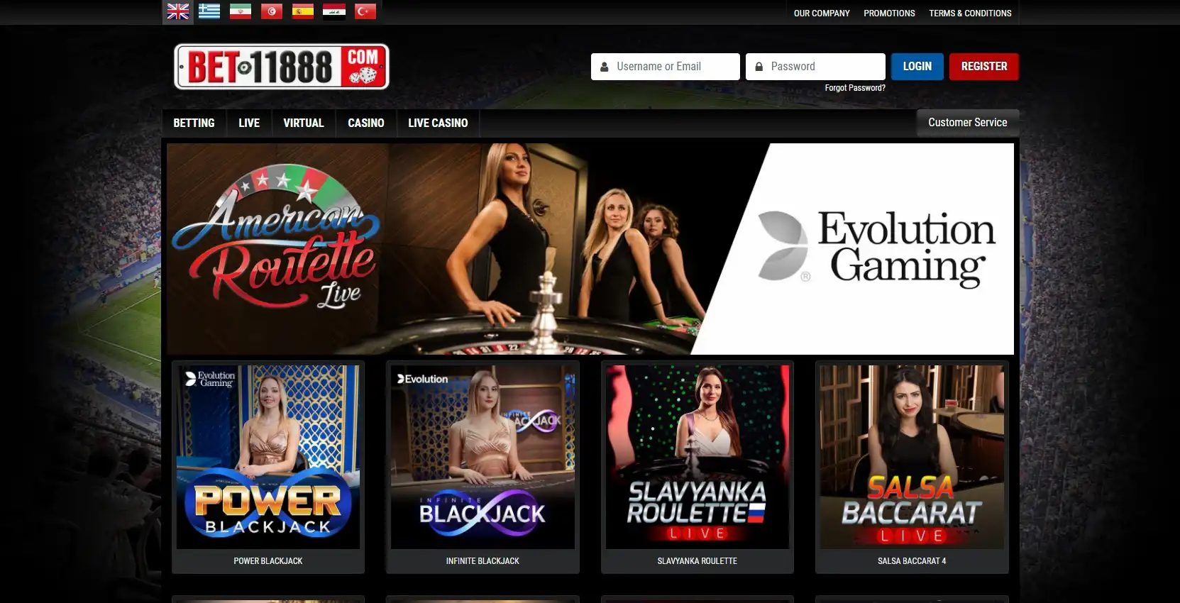 Bet11888 Casino Live Dealer Games
