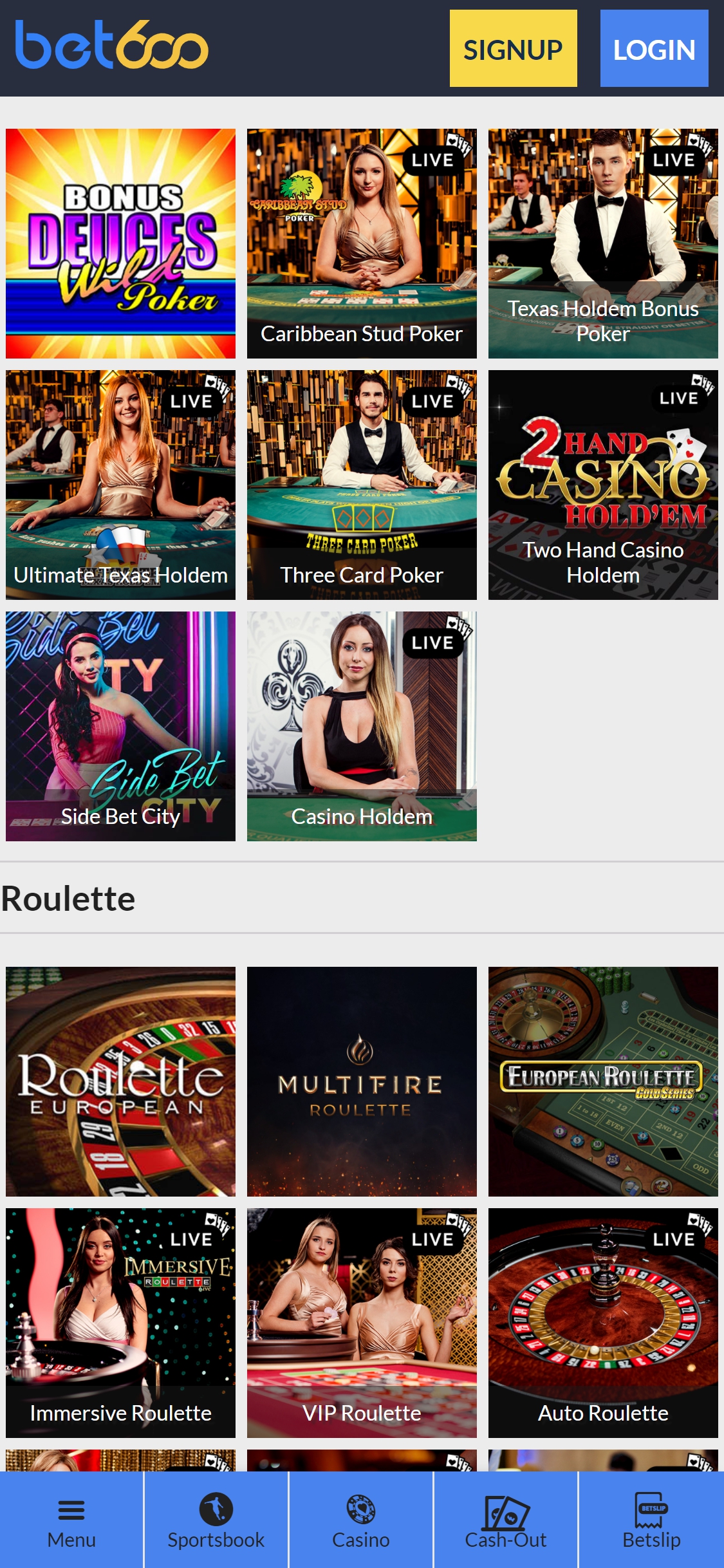 Bet 600 Casino Mobile Live Dealer Games Review