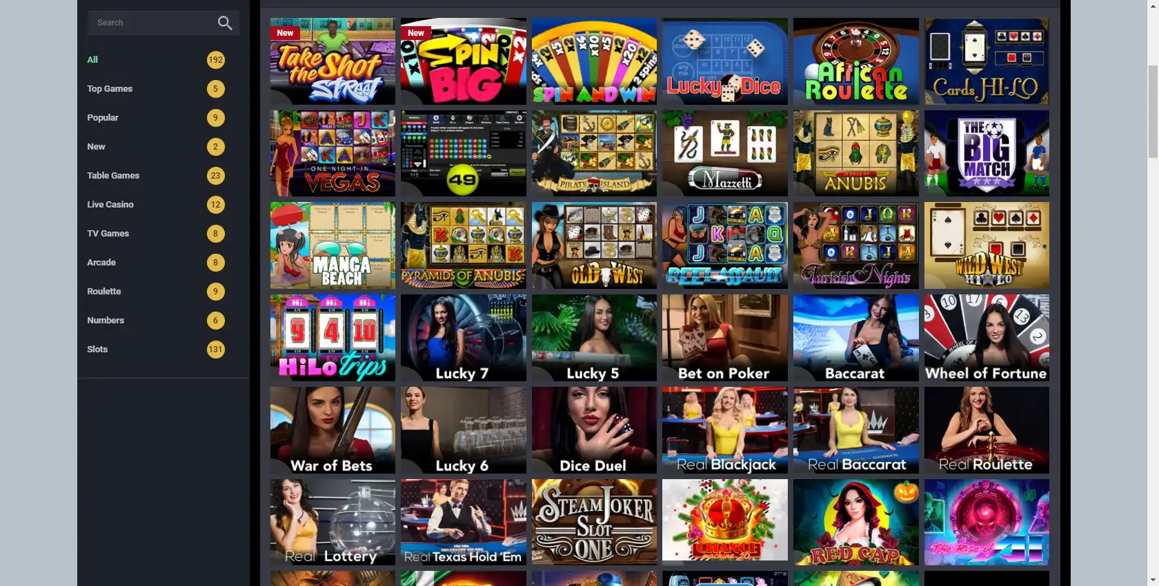 Bet9Ja Casino Games