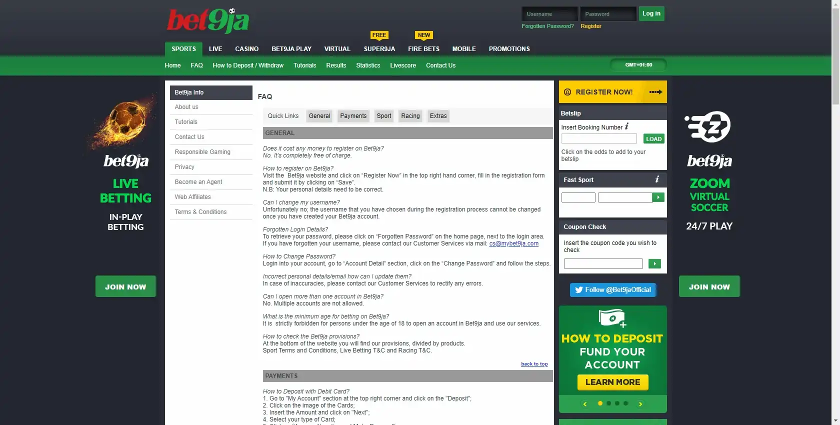 Bet9Ja Casino Support