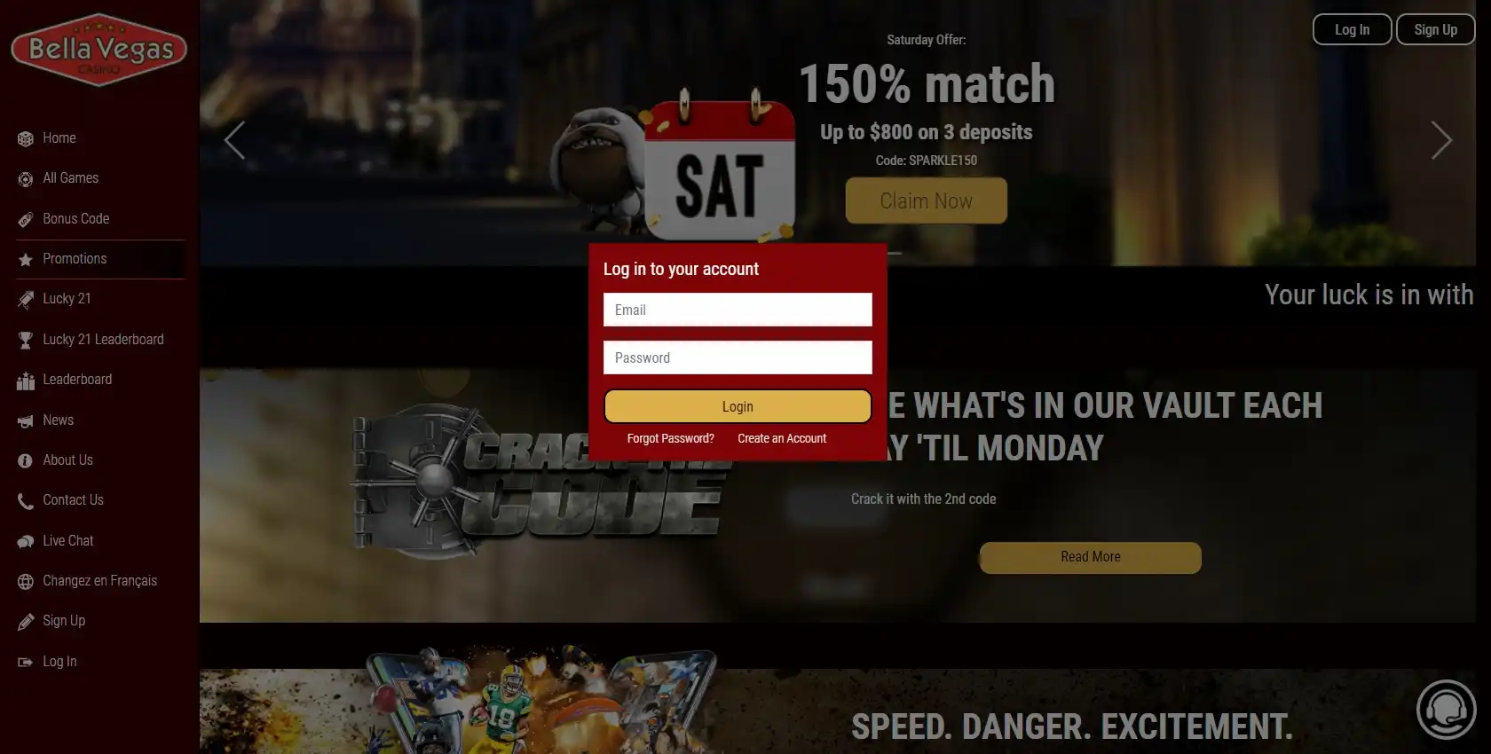 Bella Vegas Casino Login