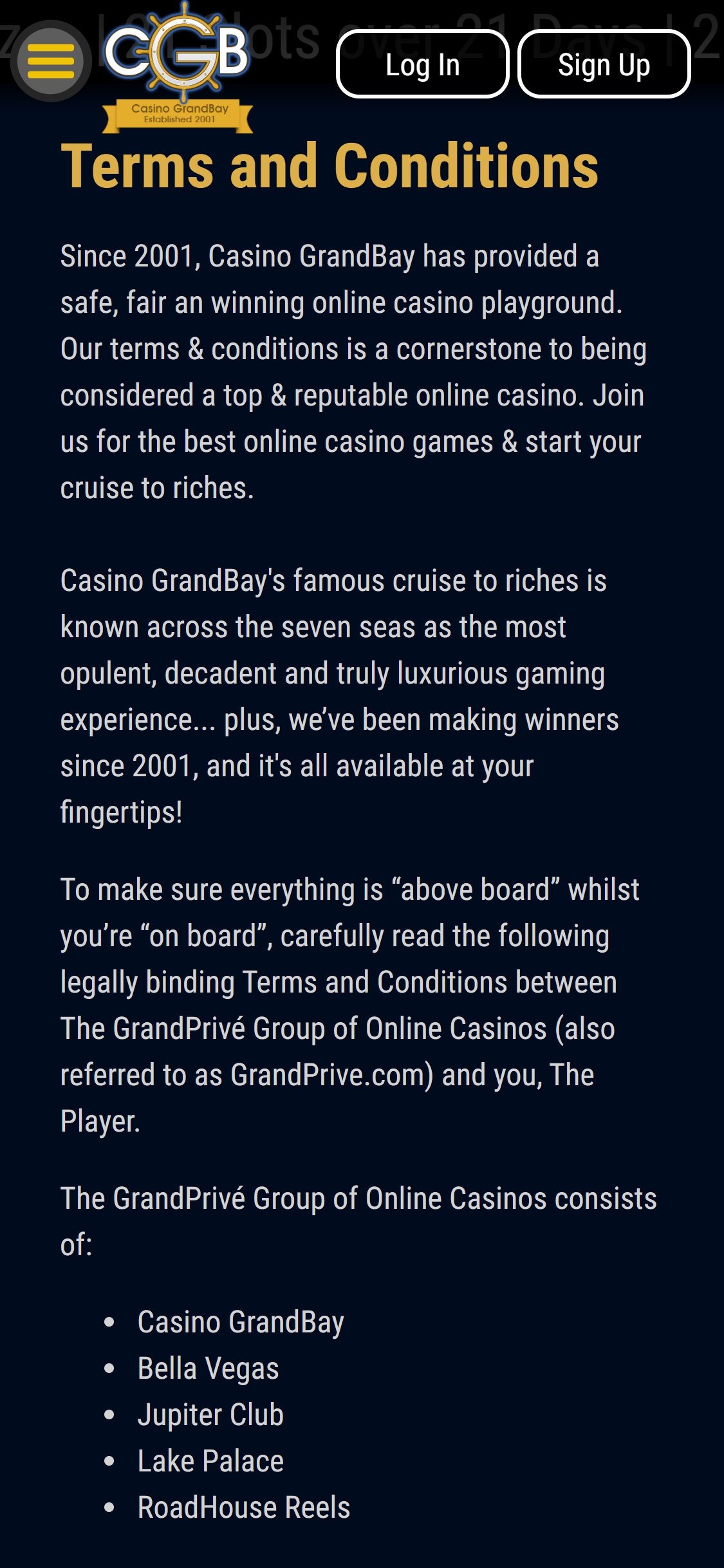 Casino Grand Bay Mobile Support Review
