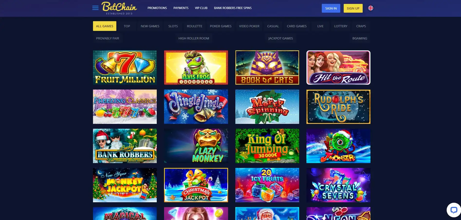 BetChain Casino Games