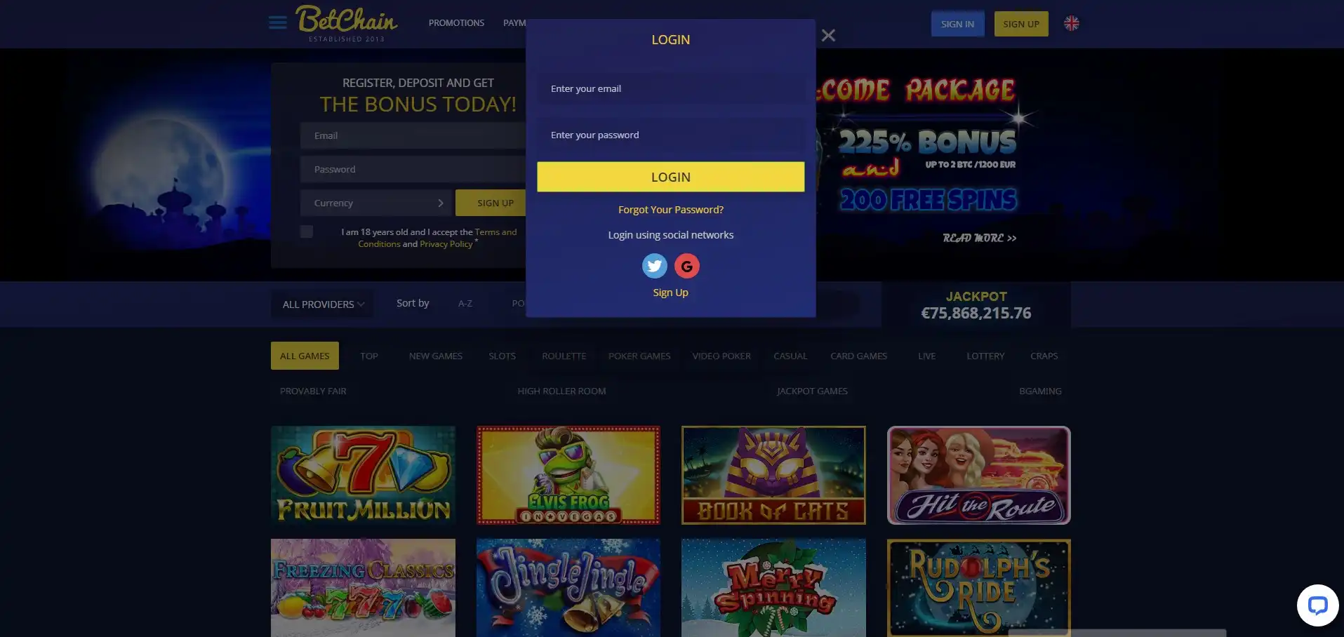 BetChain Casino Login