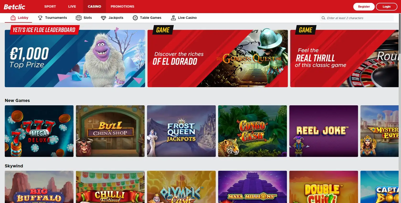 Betclic Casino Games