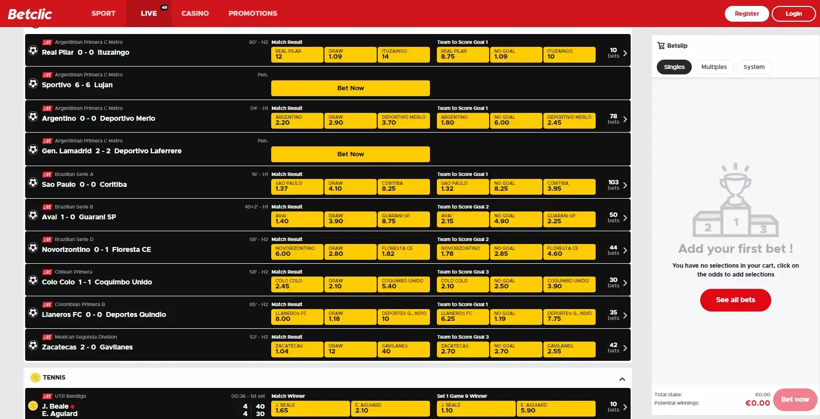 Betclic Casino Betting