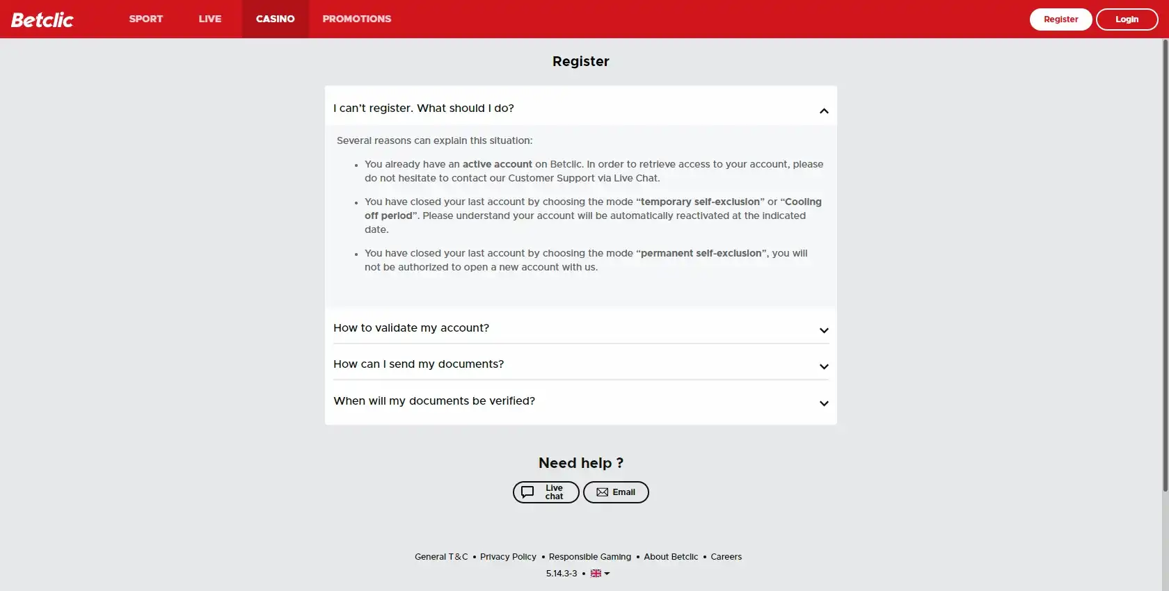 Betclic Casino Support