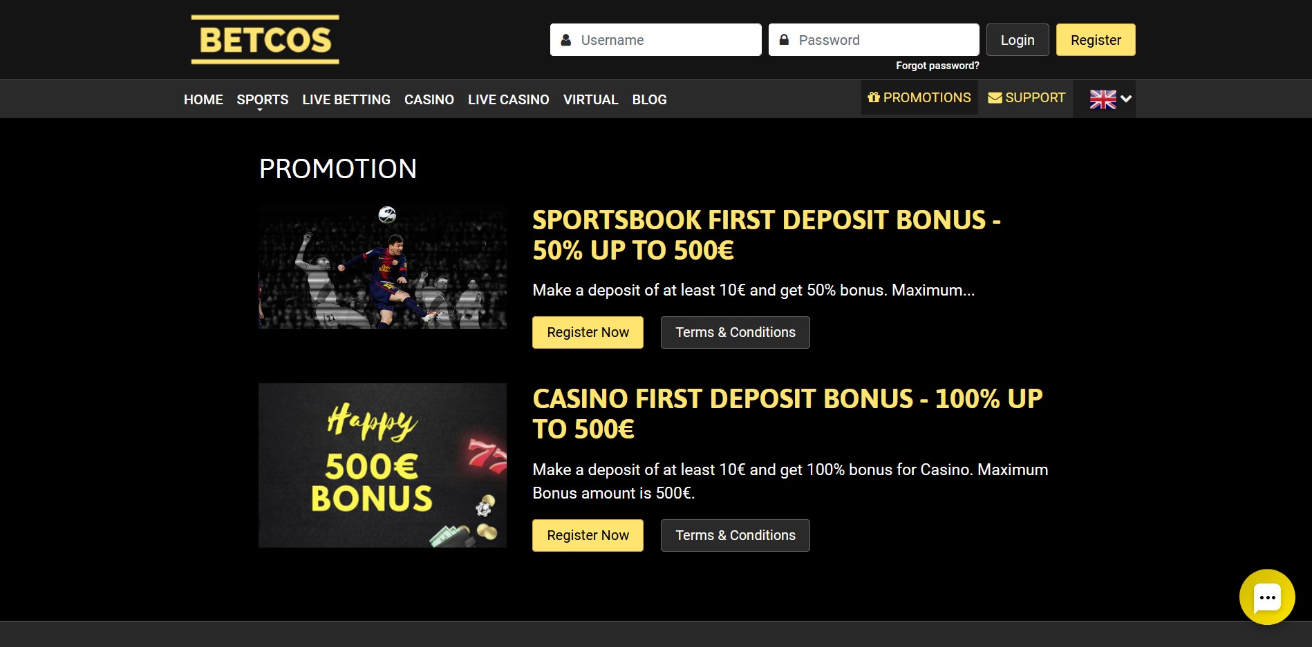 Betcos Casino No Deposit Bonus