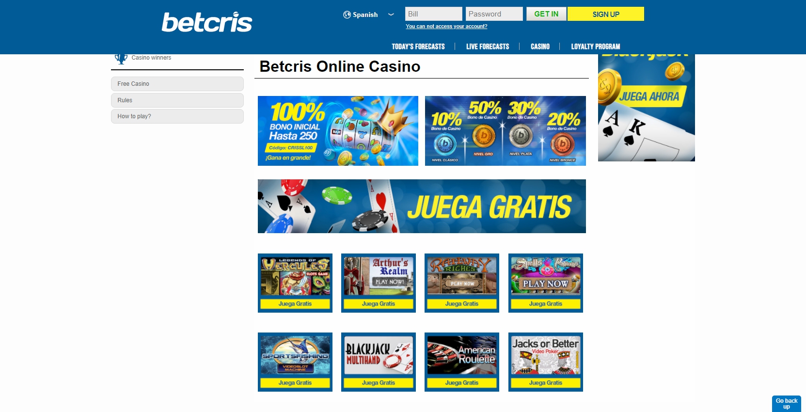 Betcris Casino Games