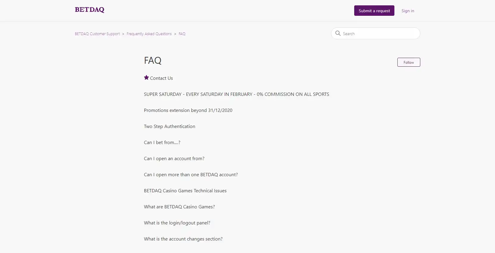Betdaq Support