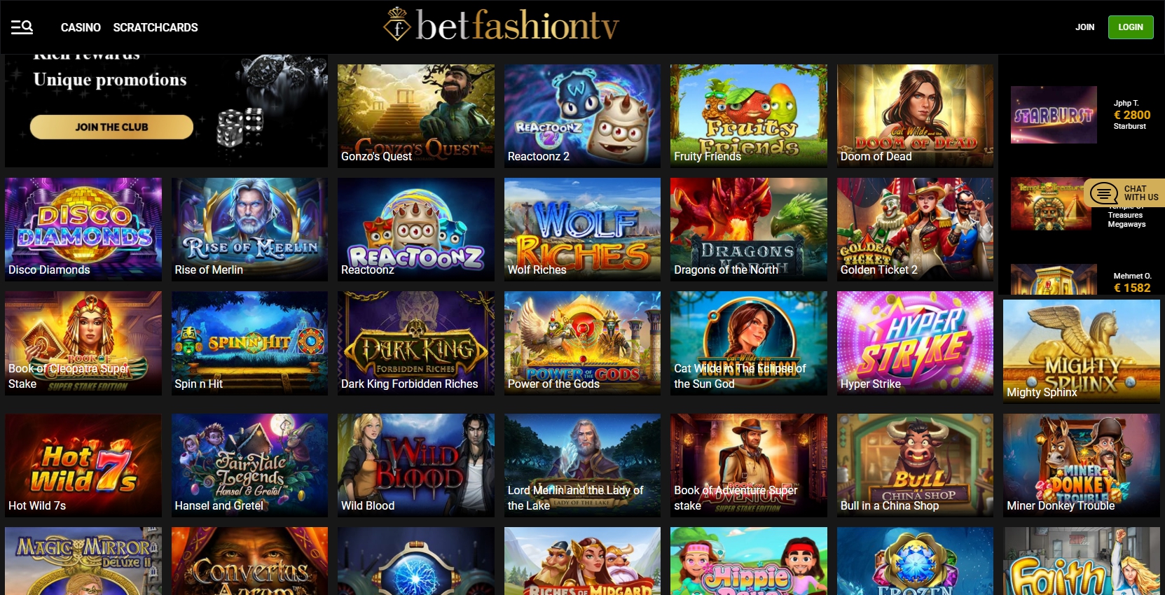 BetFashionTV Casino Games