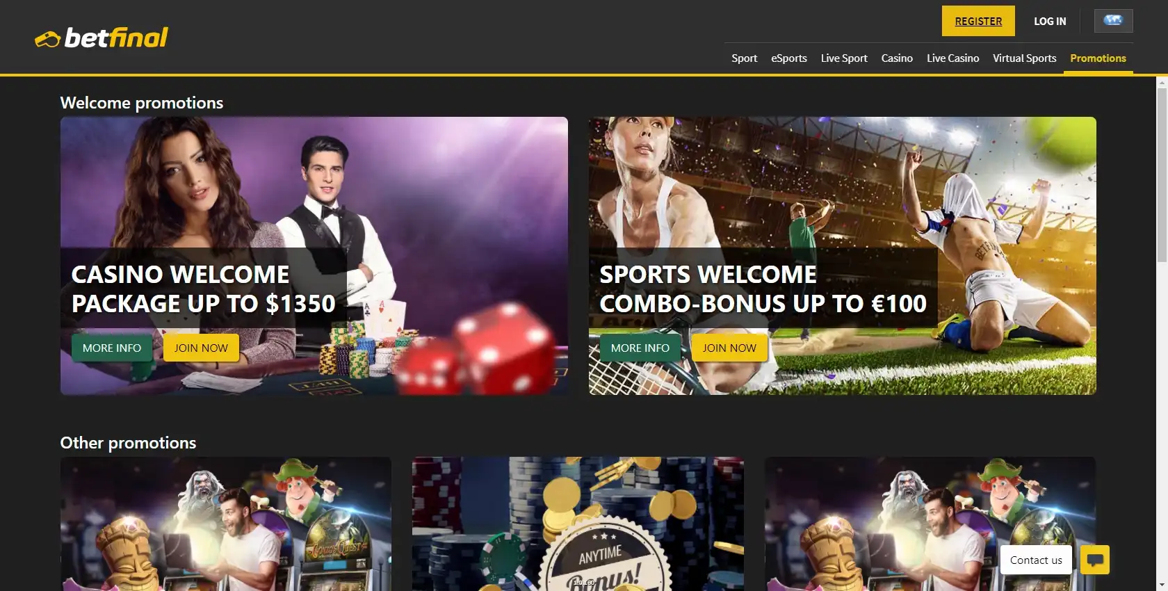 Betfinal Casino No Deposit Bonus