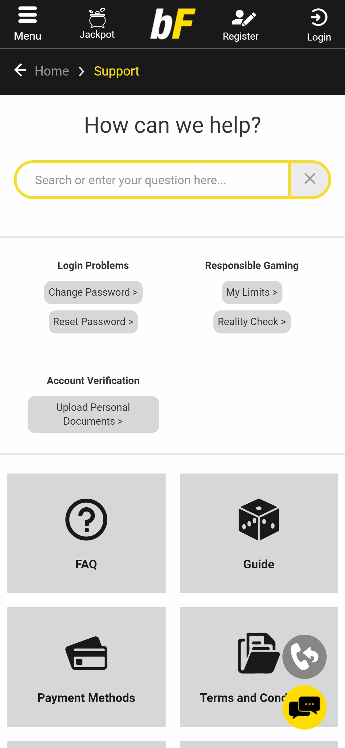 BetFIRST Casino Mobile Support Review