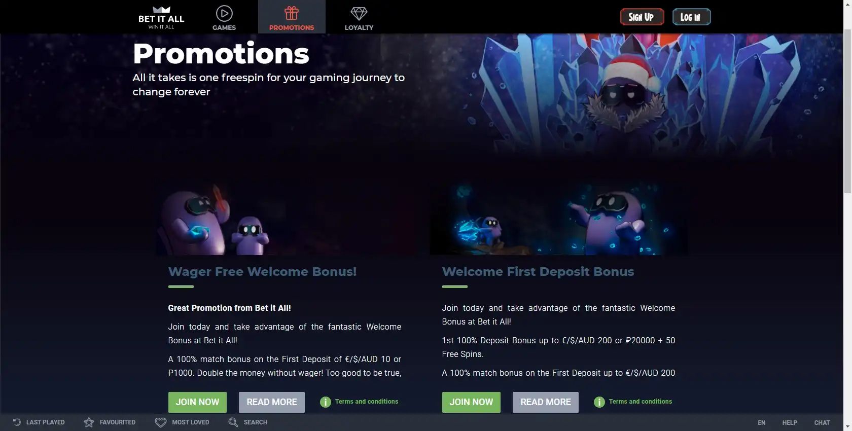 Bet It All Casino No Deposit Bonus