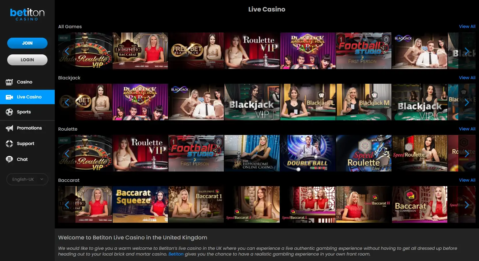 Betiton Live Dealer Games