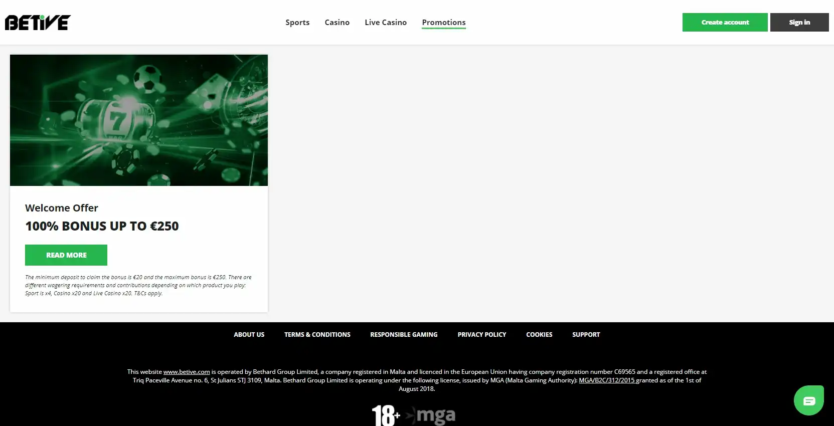 Betive Casino No Deposit Bonus