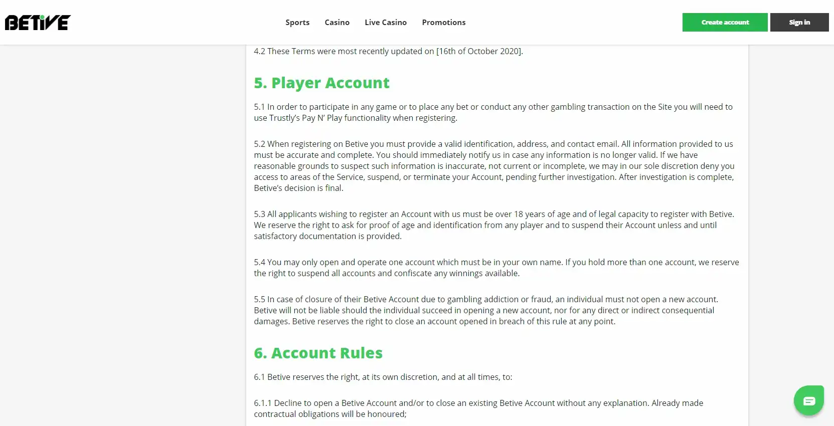 Betive Casino Support