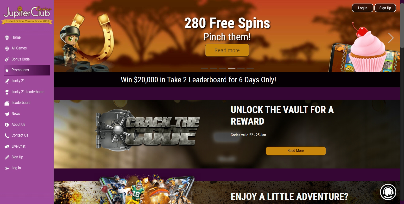 jupiter club casino bonus codes