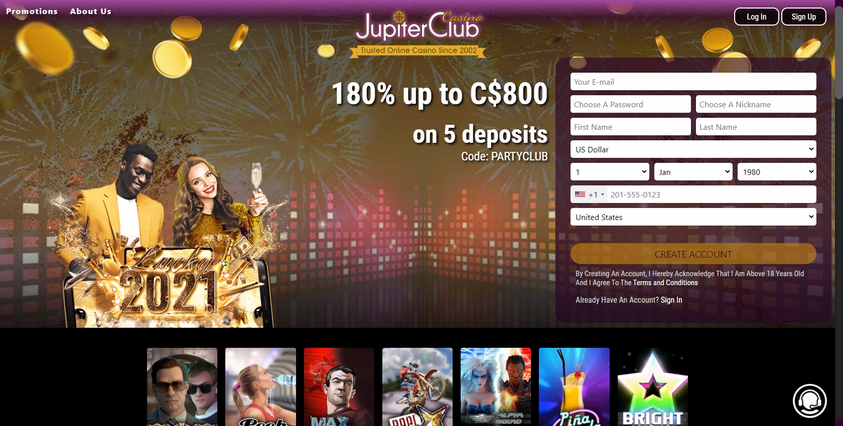 Jupiter Club Casino Review