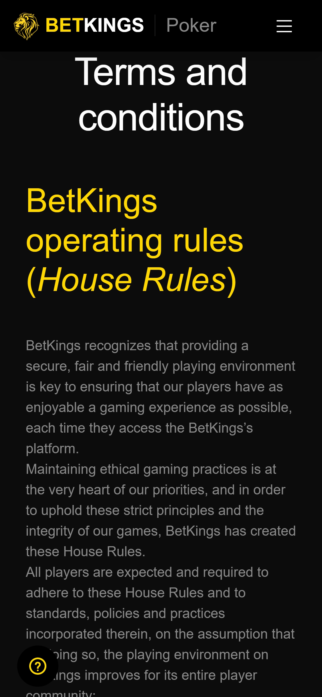 Betkings Casino Mobile Support Review