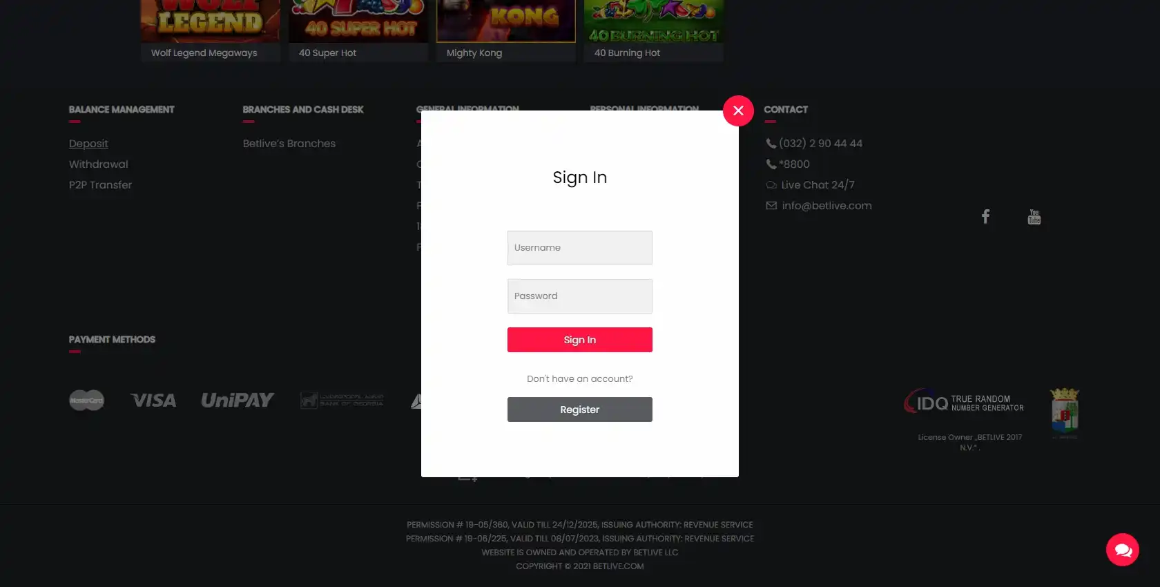 Betlive Login