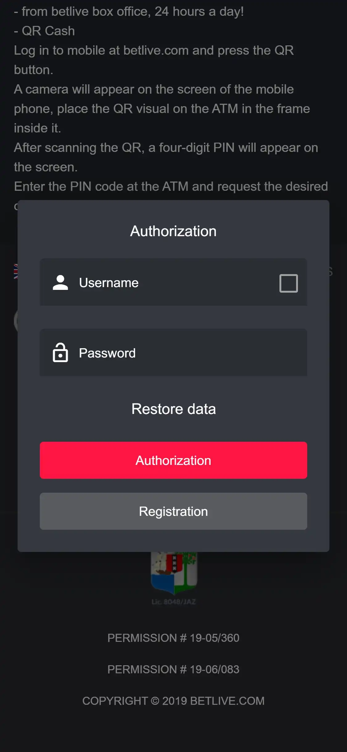 Betlive Casino Mobile Login