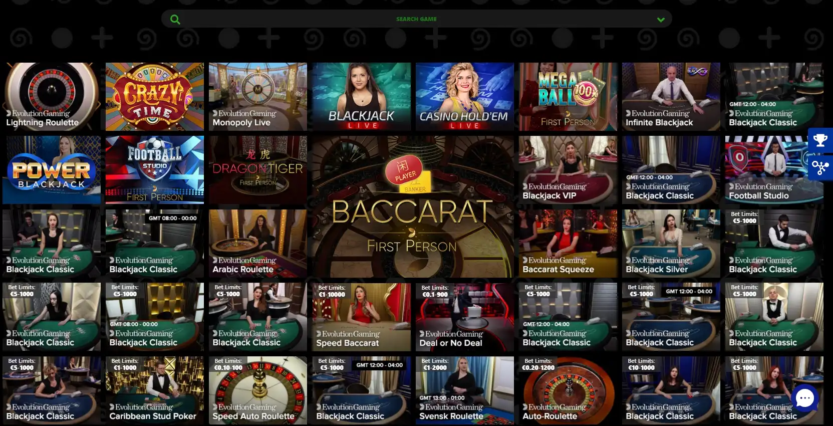 Bet N'Spin Casino Live Dealer Games