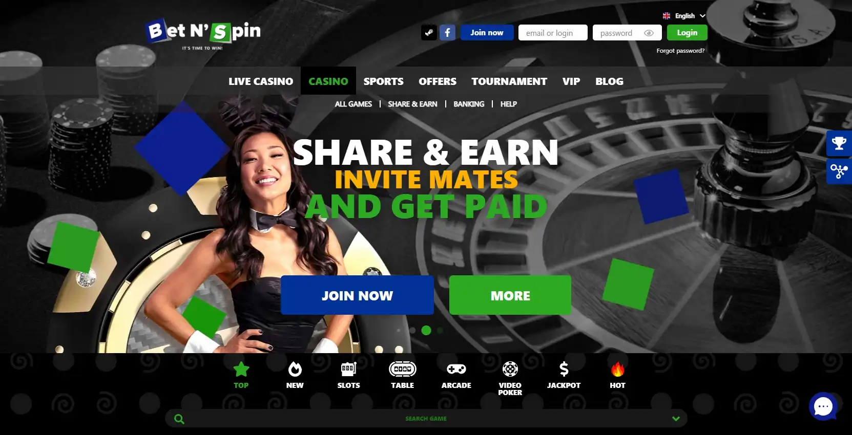 Bet N'Spin Casino Login
