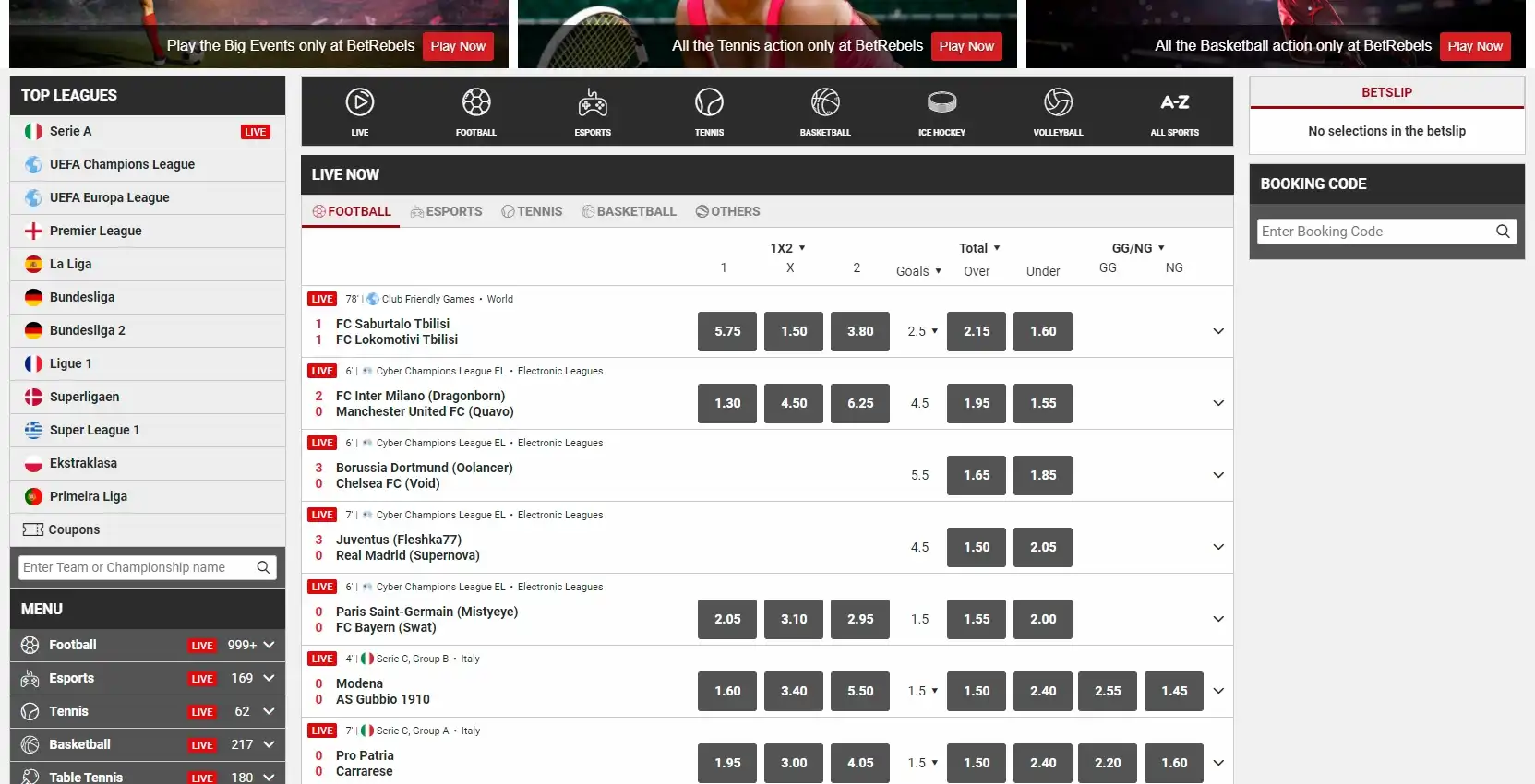 BetRebels Casino Betting